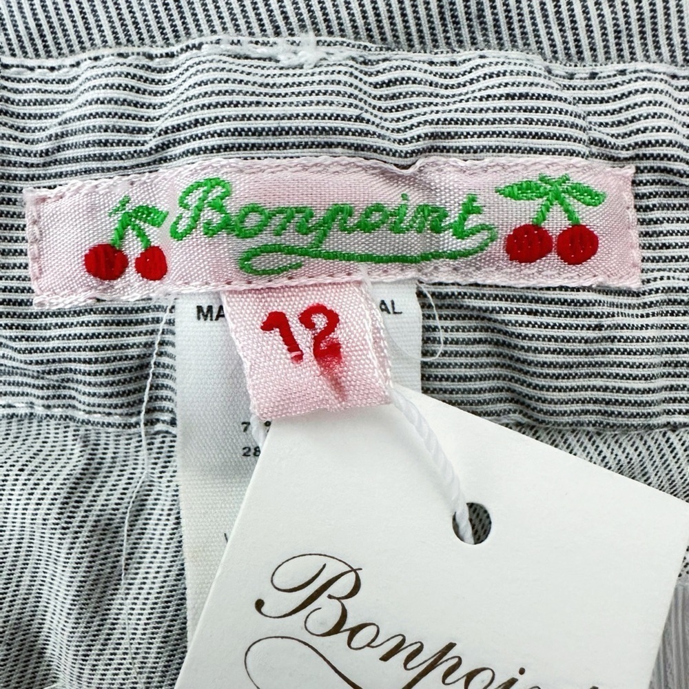 Bonpoint | Grey/Blue Railroad Stripe Flared Trousers (12 yrs) 🍒 - Picture 5 of 7